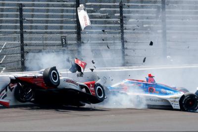 Stefan Wilson, Katherine Legge Crash Indianapolis